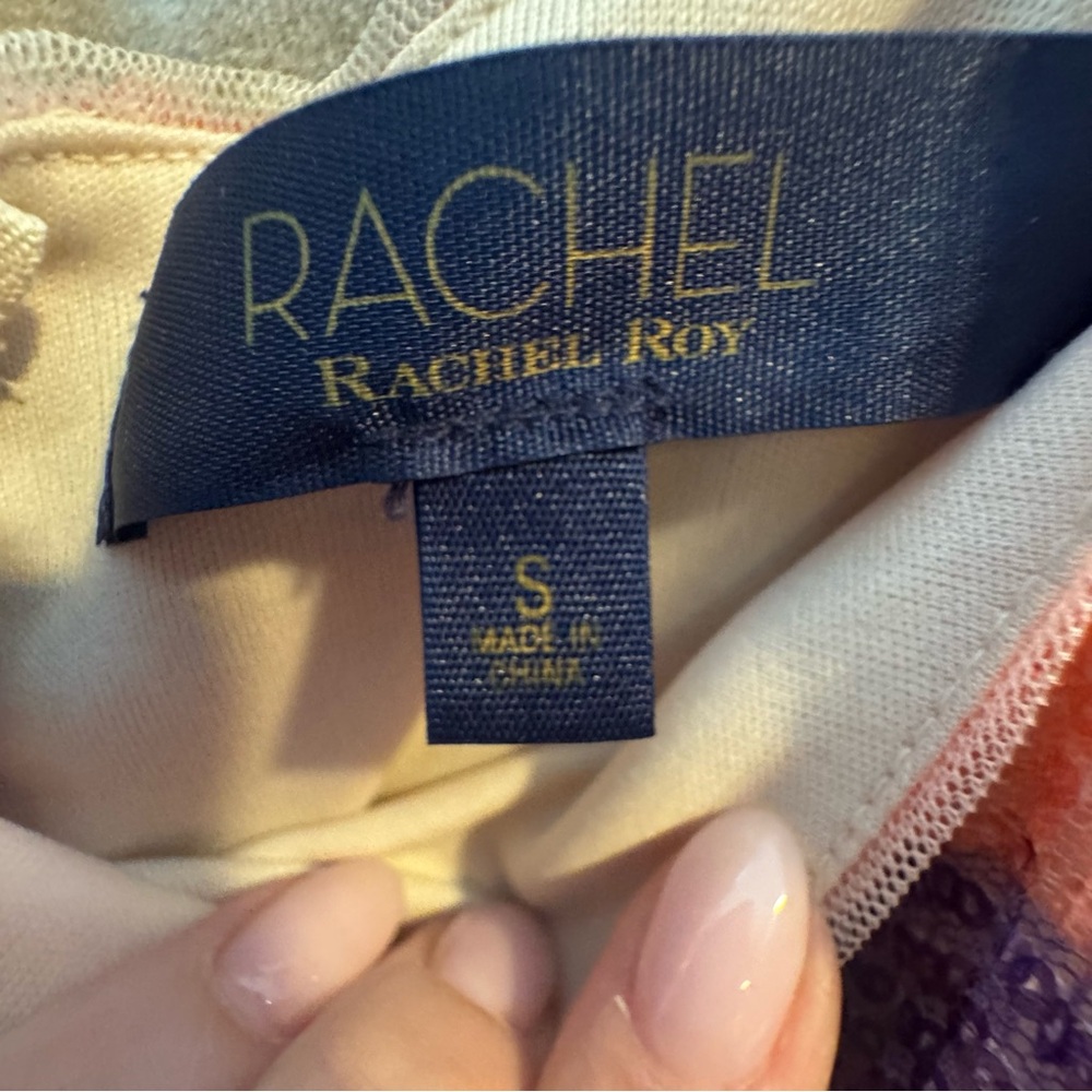 Rachel Roy Rainbow Striped Sequin Bodycon Dress - Women Size‎ S - Picture 3 of 9
